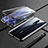 Handyhülle Hülle Luxus Aluminium Metall Rahmen Spiegel 360 Grad Tasche für Oppo Reno Z Schwarz