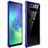 Handyhülle Hülle Luxus Aluminium Metall Rahmen Spiegel 360 Grad Tasche für Samsung Galaxy S10 5G Blau
