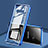 Handyhülle Hülle Luxus Aluminium Metall Rahmen Spiegel 360 Grad Tasche für Samsung Galaxy S10e Blau