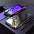 Handyhülle Hülle Luxus Aluminium Metall Rahmen Spiegel 360 Grad Tasche M01 für Apple iPhone 7 Blau