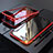 Handyhülle Hülle Luxus Aluminium Metall Rahmen Spiegel 360 Grad Tasche M01 für Apple iPhone 8 Plus Rot