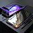 Handyhülle Hülle Luxus Aluminium Metall Rahmen Spiegel 360 Grad Tasche M01 für Apple iPhone 8 Plus Violett