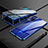 Handyhülle Hülle Luxus Aluminium Metall Rahmen Spiegel 360 Grad Tasche M01 für Huawei Honor 20 Blau