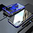 Handyhülle Hülle Luxus Aluminium Metall Rahmen Spiegel 360 Grad Tasche M01 für Huawei P20 Blau