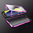 Handyhülle Hülle Luxus Aluminium Metall Rahmen Spiegel 360 Grad Tasche M01 für Samsung Galaxy A80 Violett