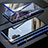 Handyhülle Hülle Luxus Aluminium Metall Rahmen Spiegel 360 Grad Tasche M01 für Samsung Galaxy Note 10 Plus 5G Blau
