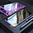 Handyhülle Hülle Luxus Aluminium Metall Rahmen Spiegel 360 Grad Tasche M02 für Apple iPhone XR Violett