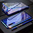 Handyhülle Hülle Luxus Aluminium Metall Rahmen Spiegel 360 Grad Tasche M03 für Xiaomi Mi A3 Blau