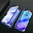Handyhülle Hülle Luxus Aluminium Metall Rahmen Spiegel 360 Grad Tasche M03 für Xiaomi Poco X2 Blau