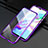 Handyhülle Hülle Luxus Aluminium Metall Rahmen Spiegel 360 Grad Tasche M04 für Oppo A9 (2020) Violett