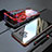 Handyhülle Hülle Luxus Aluminium Metall Rahmen Spiegel 360 Grad Tasche M04 für Samsung Galaxy Note 9 Rot