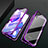 Handyhülle Hülle Luxus Aluminium Metall Rahmen Spiegel 360 Grad Tasche M05 für Huawei Honor 9X Violett