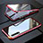 Handyhülle Hülle Luxus Aluminium Metall Rahmen Spiegel 360 Grad Tasche M06 für Oppo K5 Rot