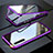 Handyhülle Hülle Luxus Aluminium Metall Rahmen Spiegel 360 Grad Tasche M06 für Oppo K5 Violett