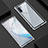 Handyhülle Hülle Luxus Aluminium Metall Rahmen Spiegel 360 Grad Tasche M06 für Samsung Galaxy Note 10 5G Silber