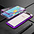 Handyhülle Hülle Luxus Aluminium Metall Rahmen Spiegel 360 Grad Tasche T01 für Samsung Galaxy A80 Violett