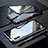 Handyhülle Hülle Luxus Aluminium Metall Rahmen Spiegel 360 Grad Tasche T02 für Samsung Galaxy A70 Schwarz