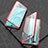 Handyhülle Hülle Luxus Aluminium Metall Rahmen Spiegel 360 Grad Tasche T03 für Oppo K1 Rot