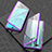 Handyhülle Hülle Luxus Aluminium Metall Rahmen Spiegel 360 Grad Tasche T03 für Oppo K1 Violett