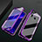 Handyhülle Hülle Luxus Aluminium Metall Rahmen Spiegel 360 Grad Tasche T06 für Huawei P30 Lite Violett