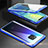 Handyhülle Hülle Luxus Aluminium Metall Rahmen Spiegel 360 Grad Tasche T07 für Huawei Mate 20 Pro Blau
