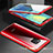 Handyhülle Hülle Luxus Aluminium Metall Rahmen Spiegel 360 Grad Tasche T07 für Huawei Mate 20 Pro Rot