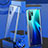 Handyhülle Hülle Luxus Aluminium Metall Rahmen Spiegel 360 Grad Tasche T07 für Huawei P30 Pro Blau