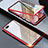 Handyhülle Hülle Luxus Aluminium Metall Rahmen Spiegel 360 Grad Tasche T08 für Oppo K1 Rot