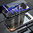 Handyhülle Hülle Luxus Aluminium Metall Rahmen Spiegel Tasche A01 für Samsung Galaxy S10 Plus Blau