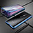 Handyhülle Hülle Luxus Aluminium Metall Rahmen Spiegel Tasche für OnePlus 7 Pro Blau