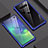 Handyhülle Hülle Luxus Aluminium Metall Rahmen Spiegel Tasche für Samsung Galaxy S10 Plus Blau