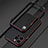 Handyhülle Hülle Luxus Aluminium Metall Rahmen Tasche für Apple iPhone 13 Pro Rot und Schwarz