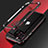 Handyhülle Hülle Luxus Aluminium Metall Rahmen Tasche N01 für Apple iPhone 12 Pro Max Rot und Schwarz