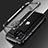 Handyhülle Hülle Luxus Aluminium Metall Rahmen Tasche N01 für Apple iPhone 12 Pro Max Silber und Schwarz