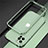 Handyhülle Hülle Luxus Aluminium Metall Rahmen Tasche N02 für Apple iPhone 12 Pro Max Minzgrün
