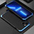 Handyhülle Hülle Luxus Aluminium Metall Tasche 360 Grad Ganzkörper für Apple iPhone 13 Blau und Schwarz