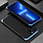 Handyhülle Hülle Luxus Aluminium Metall Tasche 360 Grad Ganzkörper für Apple iPhone 13 Pro Blau und Schwarz