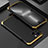 Handyhülle Hülle Luxus Aluminium Metall Tasche 360 Grad Ganzkörper für Apple iPhone 14 Plus Gold und Schwarz