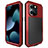 Handyhülle Hülle Luxus Aluminium Metall Tasche 360 Grad Ganzkörper HJ1 für Apple iPhone 13 Pro Rot