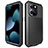 Handyhülle Hülle Luxus Aluminium Metall Tasche 360 Grad Ganzkörper HJ1 für Apple iPhone 13 Pro Schwarz