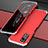 Handyhülle Hülle Luxus Aluminium Metall Tasche für Huawei Honor V30 Pro 5G Silber und Rot