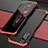 Handyhülle Hülle Luxus Aluminium Metall Tasche für Huawei Honor View 30 5G Rot und Schwarz