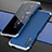 Handyhülle Hülle Luxus Aluminium Metall Tasche für Huawei Y9s Silber und Blau