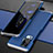 Handyhülle Hülle Luxus Aluminium Metall Tasche für Vivo X50 Pro 5G Silber und Blau