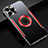 Handyhülle Hülle Luxus Aluminium Metall Tasche M07 für Apple iPhone 13 Pro Max Rot
