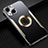 Handyhülle Hülle Luxus Aluminium Metall Tasche M07 für Apple iPhone 15 Plus Gold