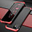 Handyhülle Hülle Luxus Aluminium Metall Tasche T02 für Apple iPhone 12 Mini Rot und Schwarz