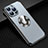 Handyhülle Hülle Luxus Aluminium Metall und Silikon Rahmen Tasche mit Mag-Safe Magnetic Magnetisch JL2 für Apple iPhone 13 Pro Max Blau