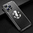 Handyhülle Hülle Luxus Aluminium Metall und Silikon Rahmen Tasche mit Mag-Safe Magnetic Magnetisch JL2 für Apple iPhone 13 Pro Max Schwarz