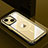 Handyhülle Hülle Luxus Aluminium Metall und Silikon Rahmen Tasche mit Mag-Safe Magnetic Magnetisch QC1 für Apple iPhone 13 Gold